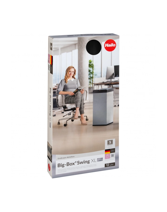 Hailo Big-Box Swing H-0860-241 Kosz Xl 52L Czarny główny