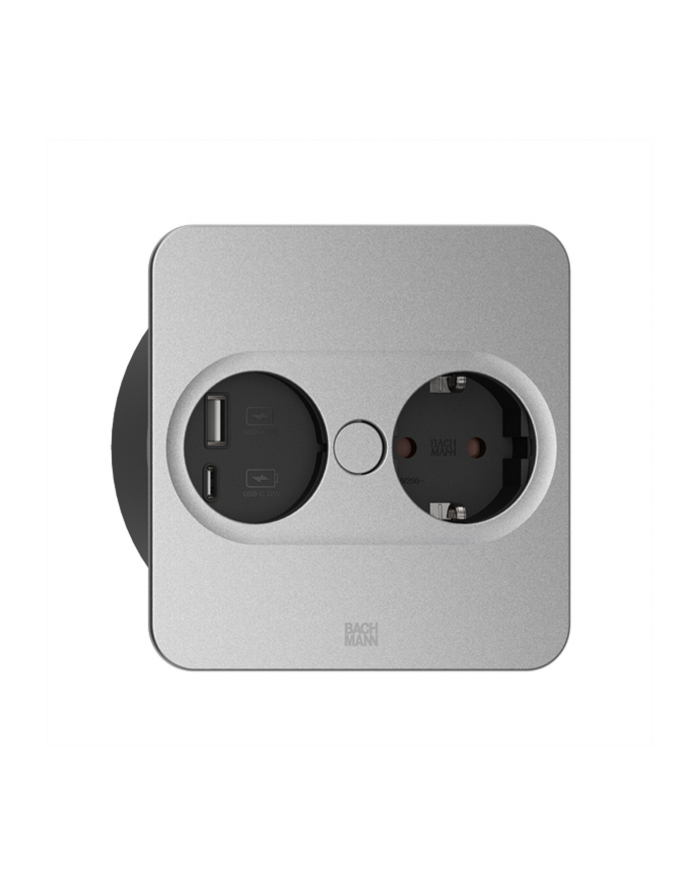 Bachmann Gniazdo Czarne Ze Stykiem Uziemiającym Twist 2 Metalowa Osłona Czarna główny