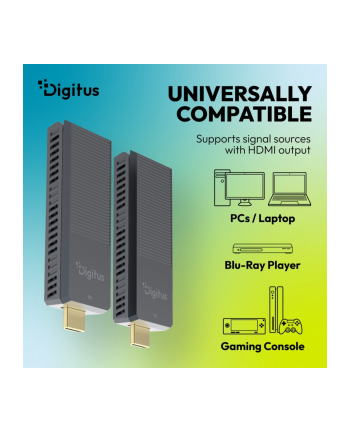 digitus Przedłużacz / Extender HDMI bezprzewodowy do 100/150m | UHD 4K@60Hz | Audio (Zestaw) nr 2