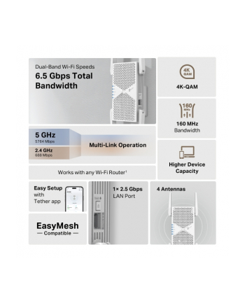 Tp-Link BE6500 (RE405BE) Wi-Fi 7 Range Extender nr 2