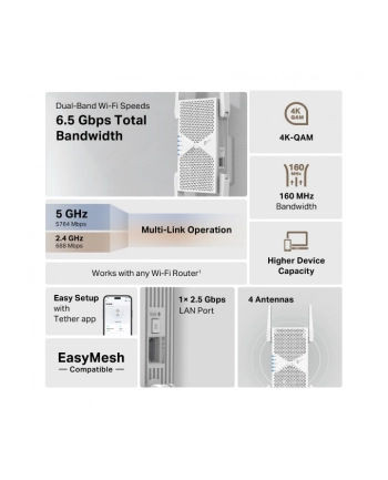 Tp-Link BE6500 (RE405BE) Wi-Fi 7 Range Extender
