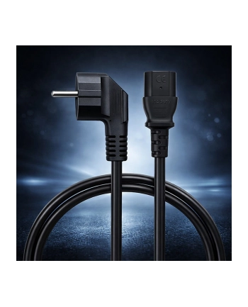 qoltec Kabel zasilający | wtyczka kątowa SCHUKO CEE 7/7 (E/F) | IEC C13 | 3x1.0mm2 | Czysta miedź CU | 2m nr 2
