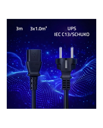 qoltec Kabel zasilający SCHUKO CEE 7/7 (E/F) | IEC C13 | 3x1.0mm2 | Czysta miedź Cu | 3m nr 1
