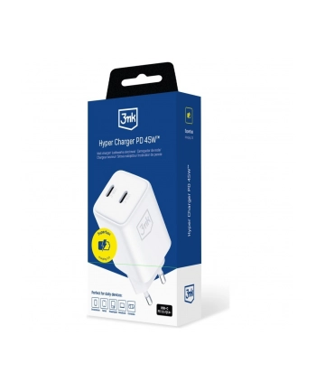 3mk Ładowarka sieciowa Hyper Charger PD 45W GaN QC4+ PPS 2C biała