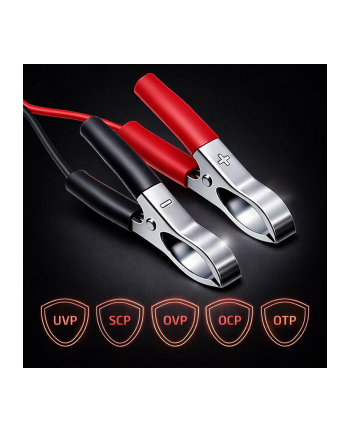 qoltec Ładowarka do akumulatora AGM GEL STD | Prostownik 12V | 2A | 24W | LED | Kabel 1.8m
