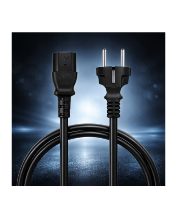 qoltec Kabel zasilający SCHUKO CEE 7/7 (E/F) | IEC C13 | 3x0.75mm2 | Czysta miedź Cu | 1.5m