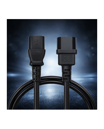 qoltec Kabel zasilający IEC C13 | C14 | 3x1.0mm2 | Czysta miedź Cu | 2m