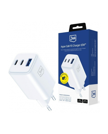 3mk Ładowarka sieciowa Hyper GaN 65W 1xUSB-A 2xUSB-C PD QC4+ biała nr 1