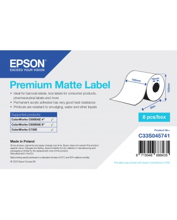 Epson Premium Matte Label - Continuous Roll: 102mm x 60m C33S045741 nr 1