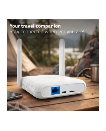 qoltec Router Home'Travel 4G LTE WiFi 6 | AX300 | 2.4GHz | Dual Antena |USB-C | Micro SIM nr 1