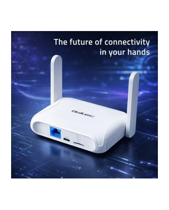qoltec Router Home'Travel 4G LTE WiFi 6 | AX300 | 2.4GHz | Dual Antena |USB-C | Micro SIM nr 2