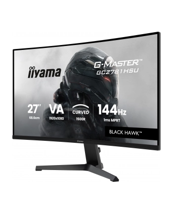 iiyama Monitor 27 '' GC2781HSU-B1 VA, FHD, 144Hz, 1ms, 2xUSB, 1500R, 350 cd, 4000:1, HDMI, DP, FreeSync -1920x1080 (48-144Hz), 2x2W nr 2