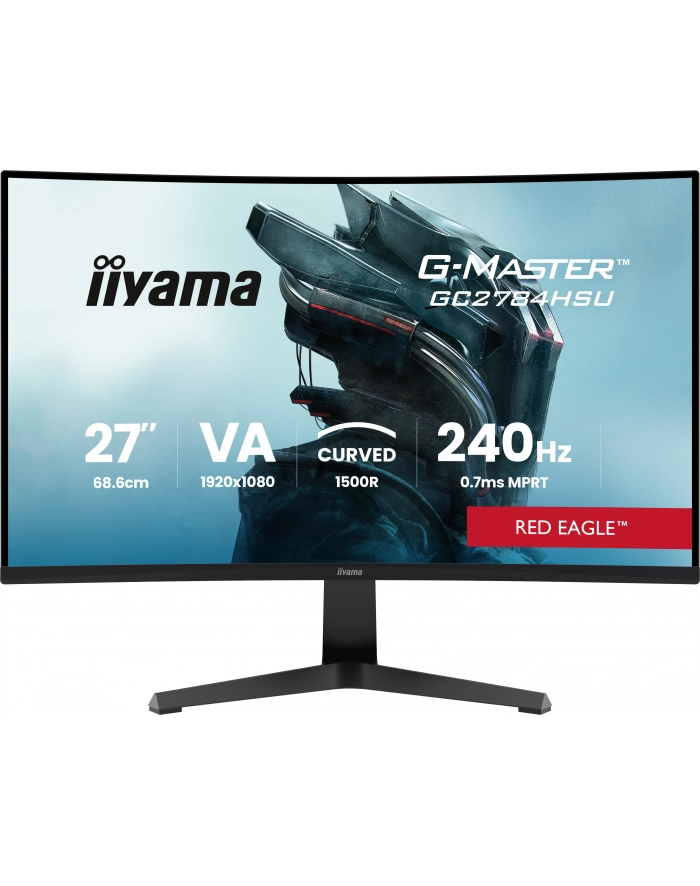 iiyama Monitor 27 '' GC2784HSU-B1 FHD, 0.7ms, VA, 1500R, 240Hz 2xHDMI, DP, 2xUSB, FreeSync Premium -1920x1080 (48-240Hz), HDR10, 2x2W główny