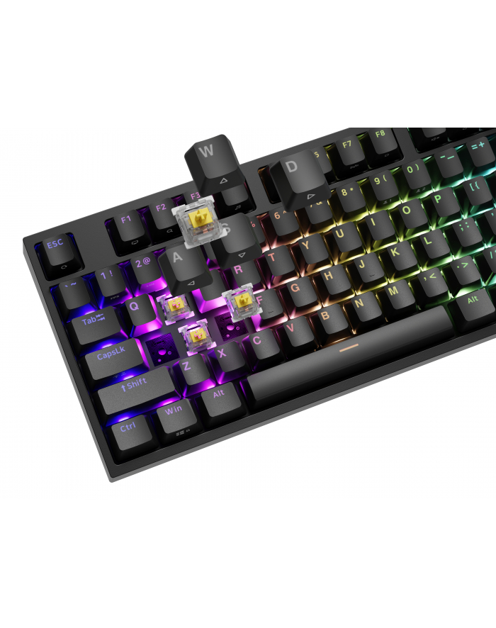 Genesis Thor 404 czarna RGB Gateron Yellow Pro klawiatura mechaniczna | Qwerty | USB | 11 klawiszy multimedialnych | podświetlenie RGB | Gateron Yellow Pro | Hot-Swap główny