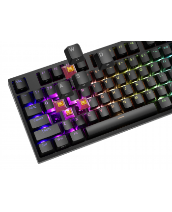 Genesis Thor 404 czarna RGB Outemu Peach Silent klawiatura mechaniczna | Qwerty | USB | 11 klawiszy multimedialnych | Outemu Peach Silent | Hot-Swap nr 1