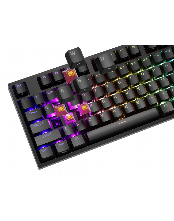 Genesis Thor 404 czarna RGB Outemu Peach Silent klawiatura mechaniczna | Qwerty | USB | 11 klawiszy multimedialnych | Outemu Peach Silent | Hot-Swap główny