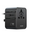usams Ładowarka travel adapter 17W CC308 USB-C + USB-A 4w1 US/AU/EU/UK czarna - nr 1
