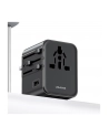usams Ładowarka travel adapter 17W CC308 USB-C + USB-A 4w1 US/AU/EU/UK czarna - nr 8