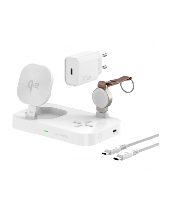 4Smarts 540994 ładowarka do urządzeń przenośnych Słuchawki, Smartfon, Smartwatch Biały DC, USB Bezprzewodowe ładowanie Szybkie ładowanie Wewnętrzna