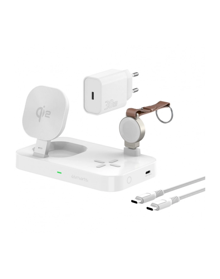 4Smarts 540994 ładowarka do urządzeń przenośnych Słuchawki, Smartfon, Smartwatch Biały DC, USB Bezprzewodowe ładowanie Szybkie ładowanie Wewnętrzna główny
