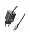 usams Ładowarka sieciowa JC Series CC261 20W GaN Fast Charger wbudowanykabel USB-C czarna - nr 1