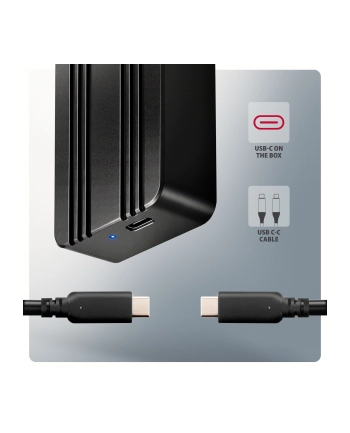axagon Obudowa zewnętrzna aluminiowa EEM2-40G USB4 Gen 3x2 M.2 SSD NVMe 40Gbps passive, USB-C cable, silicon sleeve