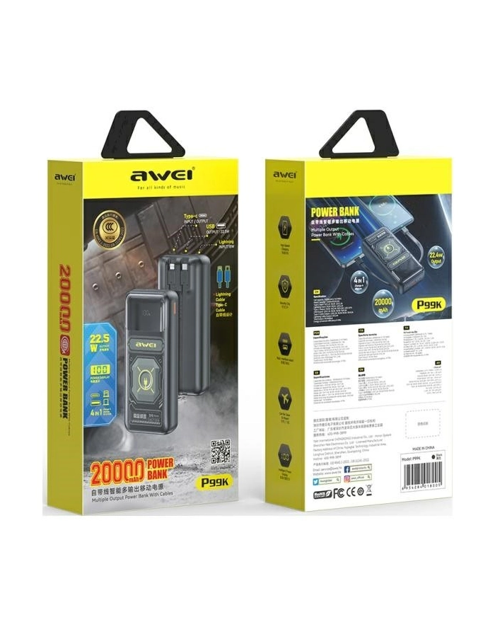 awei Powerbank P99K 22,5W 20000mAh czarny główny