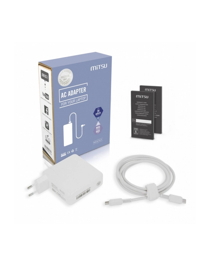 mitsu Zasilacz ładowarka do laptopa 100W USB-C 5V-9V-12V-15V/3A, 20V-28V/5A PD główny