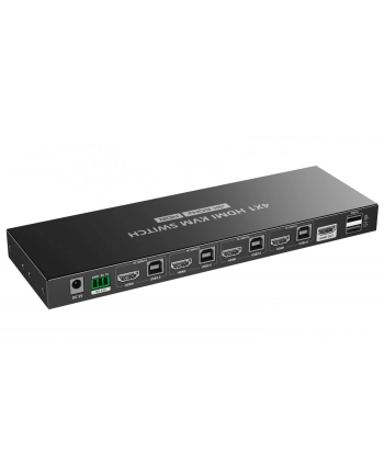 Premiumcord Kabel HDMI switch, 4K@60Hz HDMI2.0 KVM 4:1, s dálkovým ovladačem