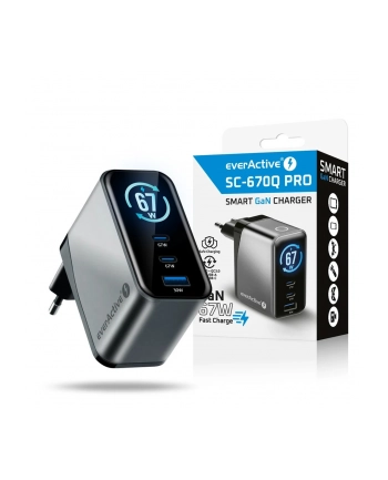 everactive Ładowarka sieciowa GaN QC4+ 67W SC-670Q 2x USB-C 1x USB nr 1