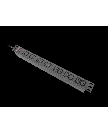 lanberg Listwa zasilająca rack PDU 19 '' 1U 16A 2M 4X C19 6X IEC C13 C20 czarna
