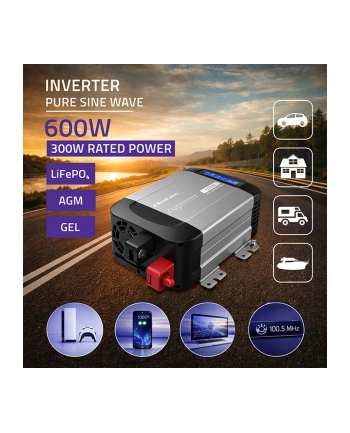 qoltec Przetwornica napięcia Pure Sine Wave | 12V na 230V | 300/600W nr 2