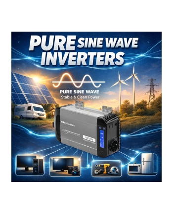 qoltec Przetwornica napięcia Pure Sine Wave | 12V na 230V | 500/1000W nr 1