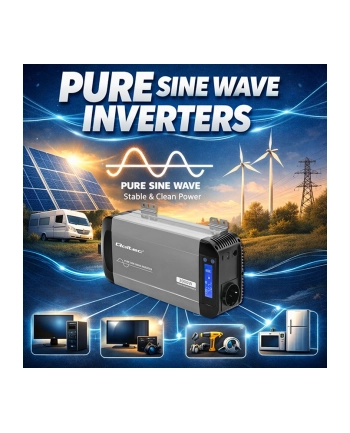 qoltec Przetwornica napięcia Pure Sine Wave | 12V na 230V |  1000/2000W nr 1