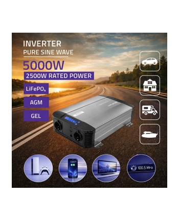 qoltec Przetwornica napięcia Pure Sine Wave | 12V to 230V | 2500/5000W nr 2