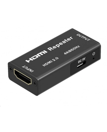 Premiumcord Repeater 4K HDMI do 40 m, HDMI 2.0, metalowa obudowa, zewnętrzne źródło zasilania, rozdzielczość wideo 4Kx2K 2160p UHD @ 60 Hz, Full HD 10 nr 1