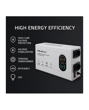 qoltec Stabilizator napięcia AVR 2000VA | 1200W | Toroidalny transformator nr 2
