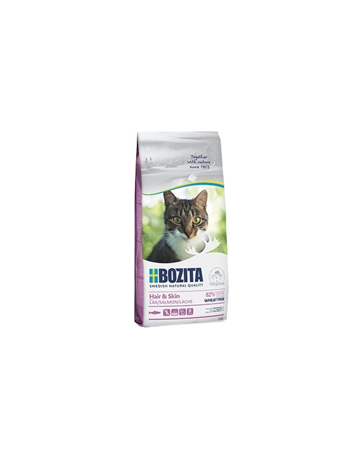 BOZITA Hair 'amp; Skin Wheat free Salmon - sucha karma dla kotów z problemami ze skórą i sierścią - 2kg główny