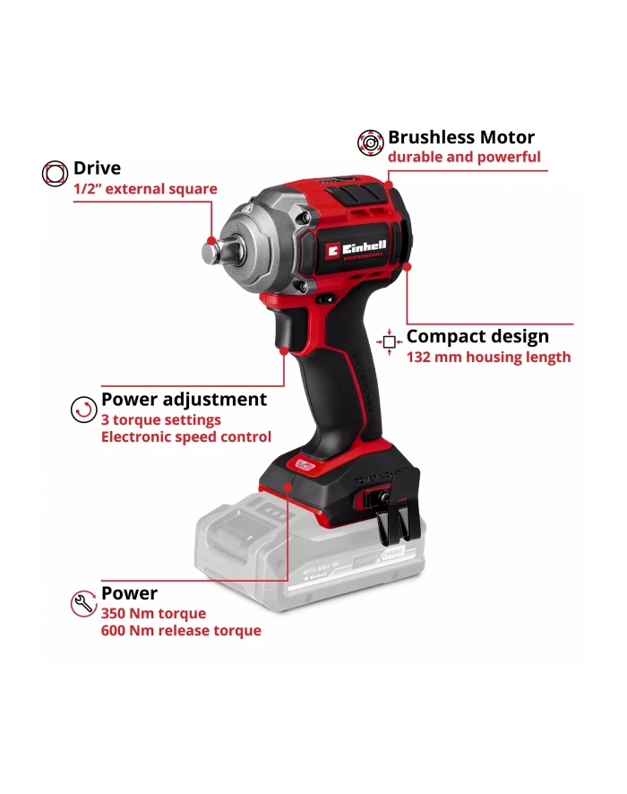 Klucz udarowy 18V TP-CW 18/350-C LI BL-SOLO 4510055 EINHELL główny