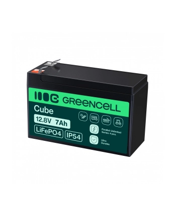 GREEN CELL AKUMULATOR LIFEPO4 CUBE 7AH 12V/128V 896WH LFPGC12V7AH nr 1