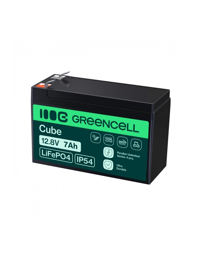 GREEN CELL AKUMULATOR LIFEPO4 CUBE 7AH 12V/128V 896WH LFPGC12V7AH główny