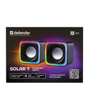 DEFENDER GŁOŚNIKI KOMPUTEROWE SOLAR 7 20 6W USB 65117