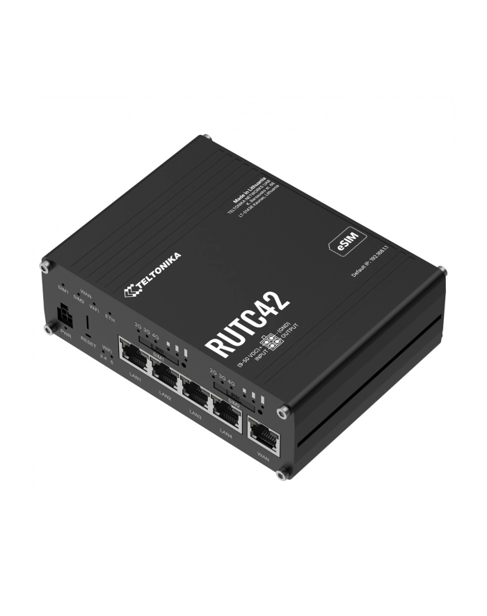 TELTONIKA NETWORKS RUTC42 4G/LTE WiFi 6 EMEA EU Dual Modem Edge Router główny