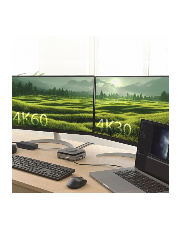 USB-C DOCK DUAL 4K HDMI GAN 140W PD3.1 POWER ADAPTER główny