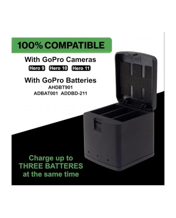 PATONA Premium Potrójne etui ładujące do GoPro Hero 9/10/11 z kablem USB-C nr 1