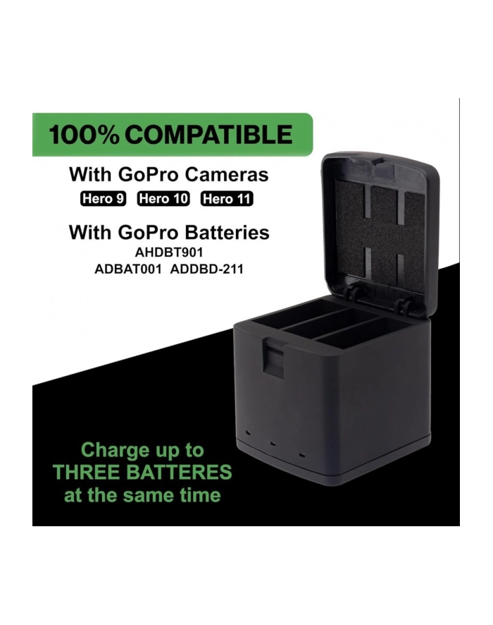 PATONA Premium Potrójne etui ładujące do GoPro Hero 9/10/11 z kablem USB-C główny