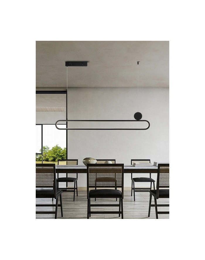 IMMAX Lampa Sufitowa OVAELE SMART 122cm czarna 50W główny