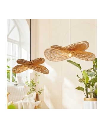 Immax 08266L Żyrandol Na Lince Mariposa 1Xe27 40W 230V Śr. 80cm Juta nr 2