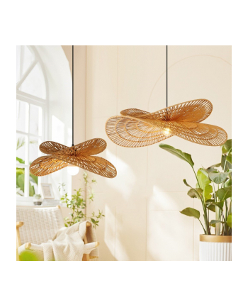 Immax 08266L Żyrandol Na Lince Mariposa 1Xe27 40W 230V Śr. 80cm Juta nr 2