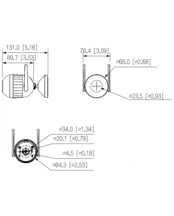 Dahua Dh-F2C-Pv Wlan Kamera Sieciowa Bullet 2Mp (Dh-Ipc-F2Cp-Pv-0360B-Eur)
